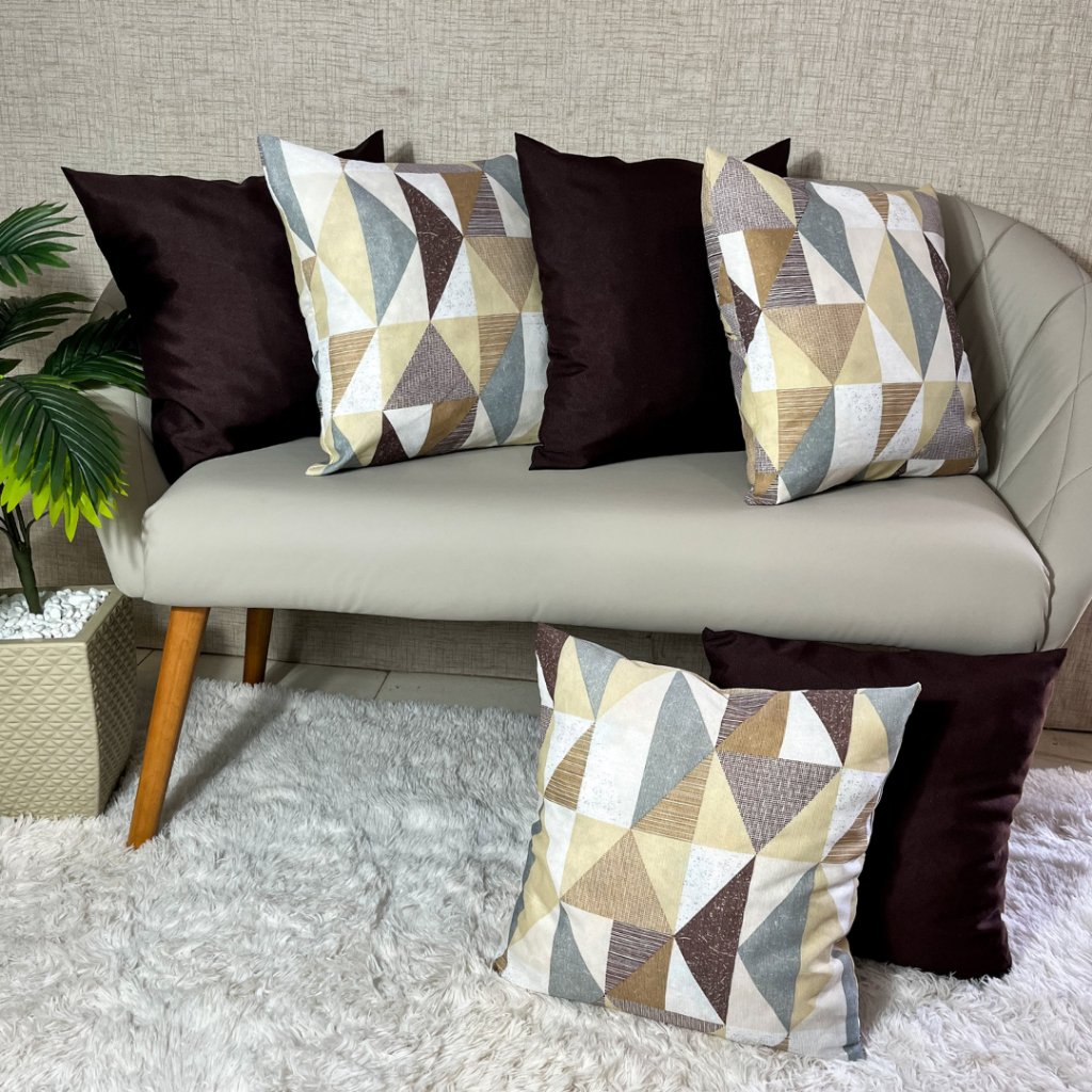KIT C\ 6 ALMOFADAS DECORATIVAS PARA SALA QUARTO OU SOFÁ COM ENCHIMENTO