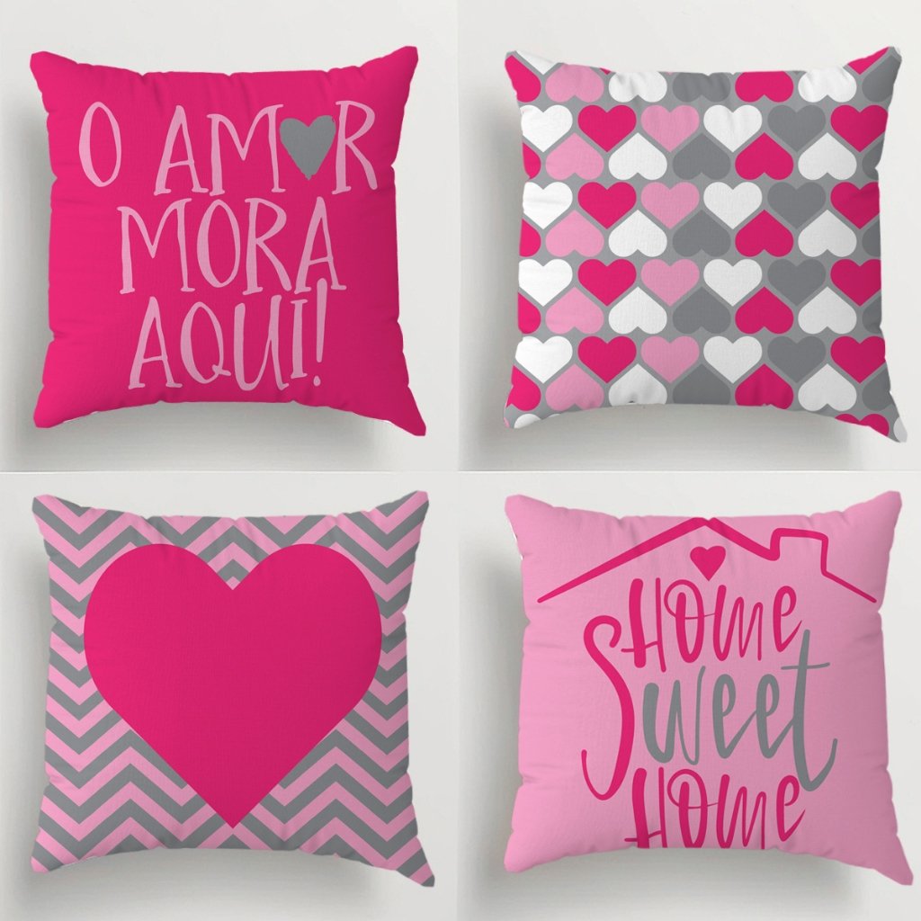Kit Com 04 Capas Para Almofadas Para Sala 45x45 Em Oxford