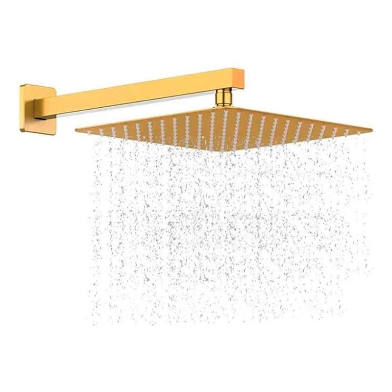 Ducha Chuveiro Dourado Quadrado Slim Premium 20 X 20 cm