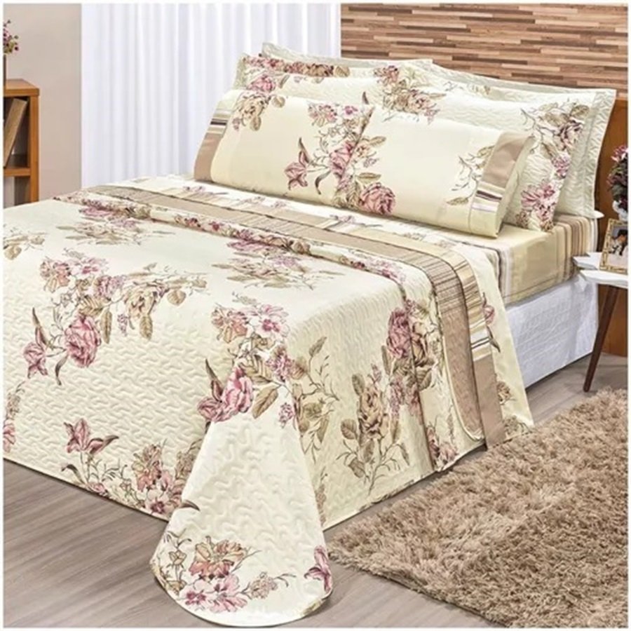 Cobreleito colcha Casal 3 Peça Dupla Face Com 2 Fronhas P/travesseiro toque macio