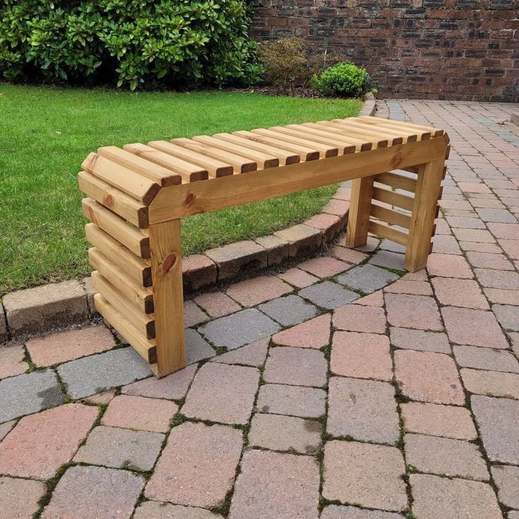 Banco ripado de madeira maciça, banco para área interna e externa