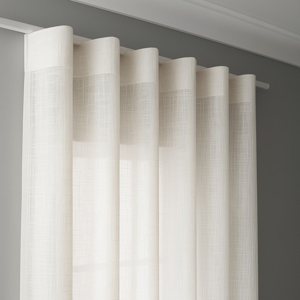 Cortina Voil Gaze de Linho 7m de Largura sem Forro pra Trilho Suíço Simples Max
